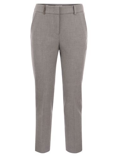 Stretch Cotton Gabardine Cigarette Trousers - Peserico - Modalova