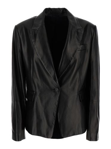 One-breasted Jacket In Leather Woman - Brunello Cucinelli - Modalova