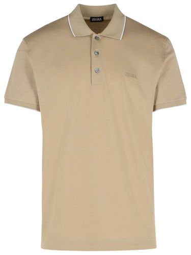 Zegna Beige Cotton Polo Shirt - Zegna - Modalova