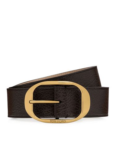 Buffalo Grain Oval Buckle Jeans Belt Ps 40 Mm - Tom Ford - Modalova