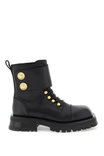 Leather Ranger Boots With Maxi Buttons - Balmain - Modalova