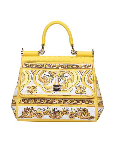 Sicily Handbag In Fabric With Maiolica Print - Dolce & Gabbana - Modalova