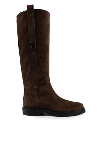 Tod's Suede Boot And Metal Logo - Tod's - Modalova