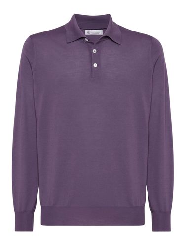 Purple Amaranth Polo Shirt - Brunello Cucinelli - Modalova