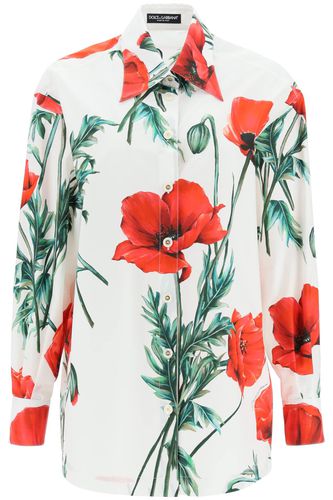 Poppy Print Poplin Shirt - Dolce & Gabbana - Modalova
