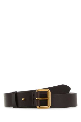 Dark Brown Leather Motorcycle Belt - Saint Laurent - Modalova