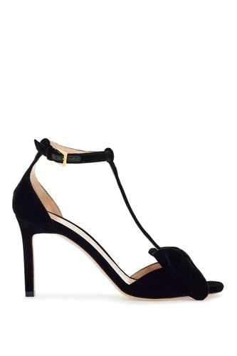 Black Medium Heeled Viscose Sandals With Golden Buckle - Tom Ford - Modalova