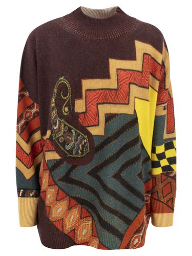 Wool Sweater With Patchwork Print - Etro - Modalova
