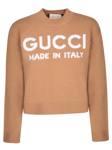 Gucci Logo Beige Pullover - Gucci - Modalova