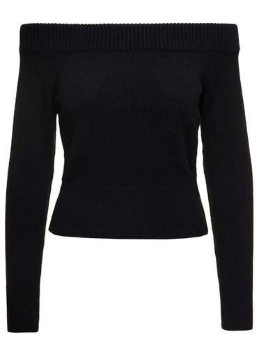 Off-the-shoulders Sweater With Ribbed Trim In Wool And Cashmere Woman - Alexander McQueen - Modalova