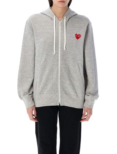 Red Heart Patch Zip-up Hoodie - Comme des Garçons Play - Modalova