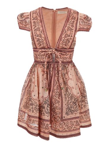 Matchmaker Structured Mini Dress With All-over Bandana Print In Linen And Silk Woman - Zimmermann - Modalova