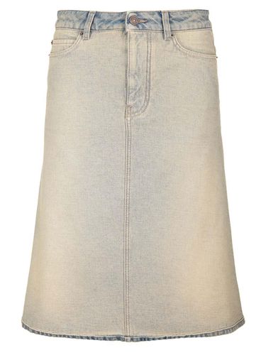 Vintage Effect Denim Midi Skirt - Balenciaga - Modalova