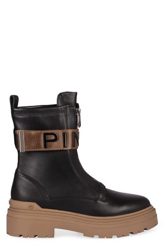 Pinko Mia Leather Combat Boots - Pinko - Modalova