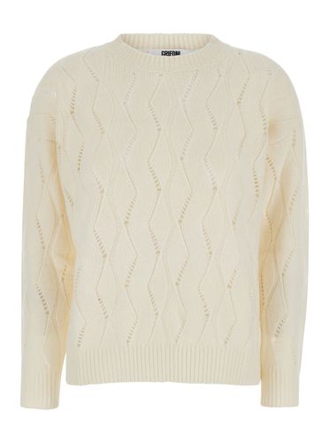 Crewneck Sweater In Perforated Knit Woman - Mauro Grifoni - Modalova