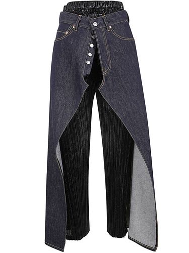 Pleated Denim Pants - Junya Watanabe Comme Des Garçons - Modalova