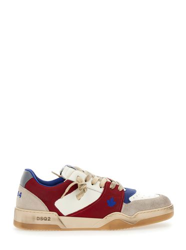 Sneakers With Suede Inserts And Embossed Logo On The Side In Leather Man - Dsquared2 - Modalova