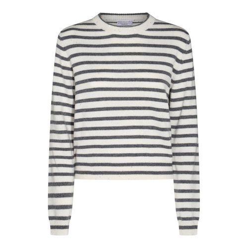 Striped Crewneck Sweater - Brunello Cucinelli - Modalova