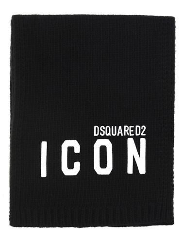 Dsquared2 Black Wool Blend Scarf - Dsquared2 - Modalova