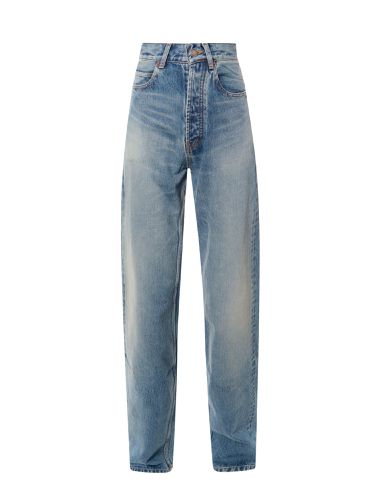 V-waist Long Baggy Jeans - Saint Laurent - Modalova