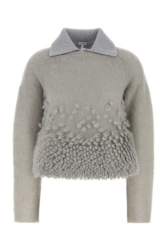 Loewe Grey Mohair Blend Polo Shirt - Loewe - Modalova