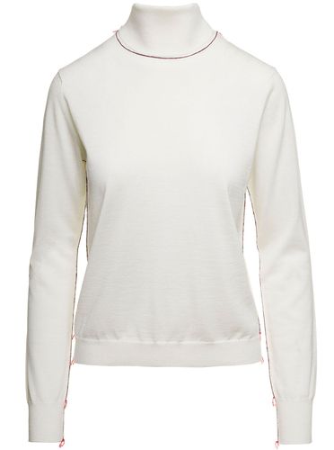 High Neck Sweater With Contrasting Stitching In Wool Woman - Maison Margiela - Modalova