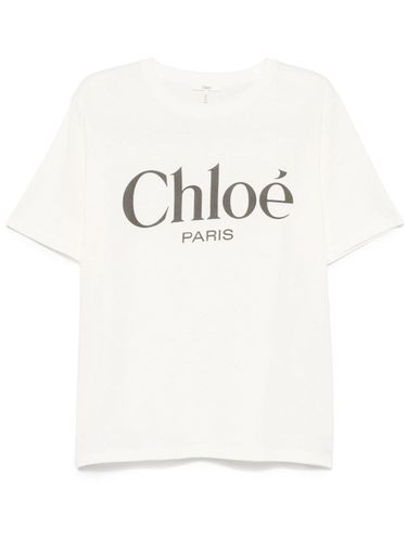 Chloé T Shirt Over Scritta Logo - Chloé - Modalova