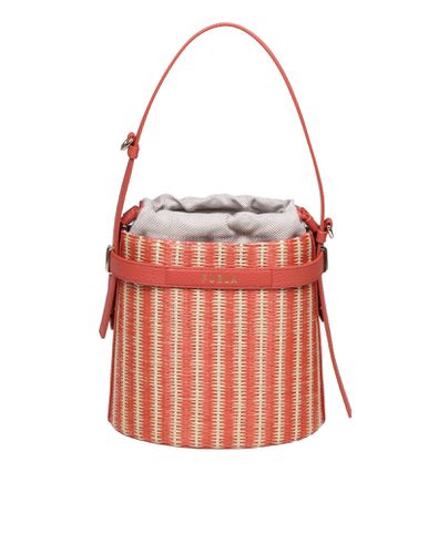 Furla Giove Bucket In Orange Raffia - Furla - Modalova