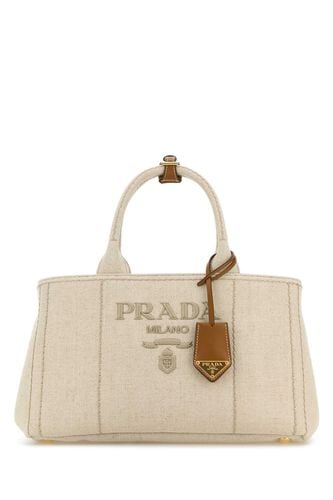 Prada Sand Canvas Shopping Bag - Prada - Modalova