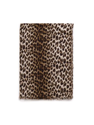 Square Scarf In Leopard Modal And Cashmere - Saint Laurent - Modalova