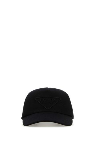 Prada Black Cotton Baseball Cap - Prada - Modalova
