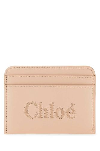 Antiqued Pink Leather Sense Card Holder - Chloé - Modalova