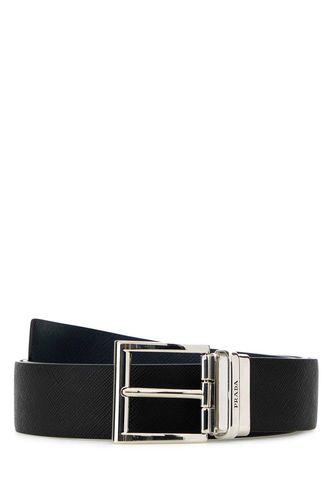 Prada Black Leather Reversible Belt - Prada - Modalova