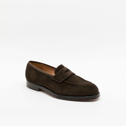 Henley Dark Brown Suede Penny Loafer - Crockett & Jones - Modalova