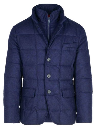 Navy Virgin Wool Double-front Jacket - Fay - Modalova