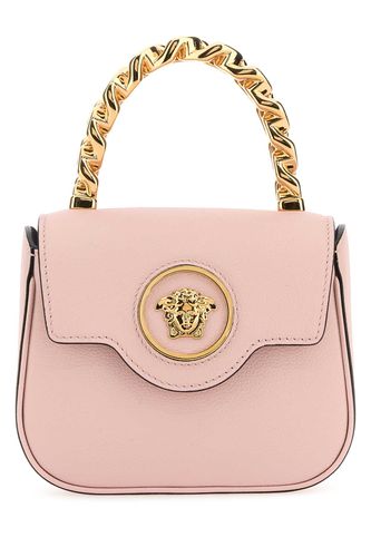 Pastel Pink Leather Mini La Medusa Handbag - Versace - Modalova