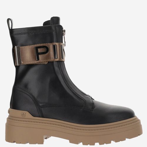 Pinko Leather Ankle Boots With Logo - Pinko - Modalova