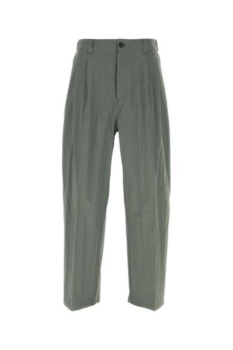 Sage Green Cotton Blend Wide-leg Pant - Maison Margiela - Modalova