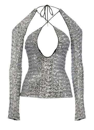 The Attico Top With Sequins - The Attico - Modalova