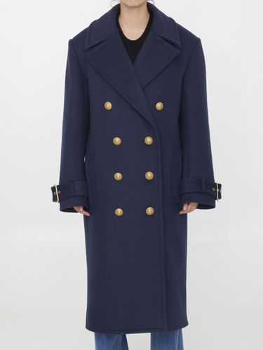 Oversized Double-breasted Coat - Balmain - Modalova