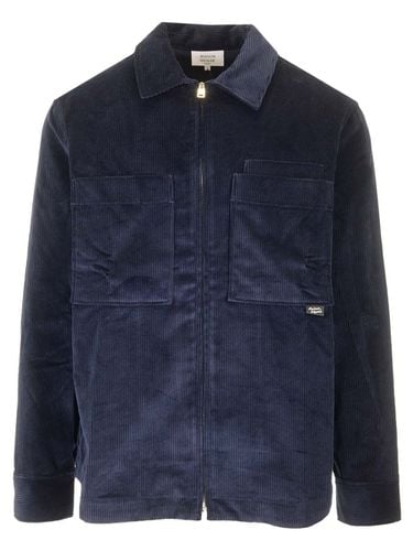 Navy Velvet Overshirt - Maison Kitsuné - Modalova