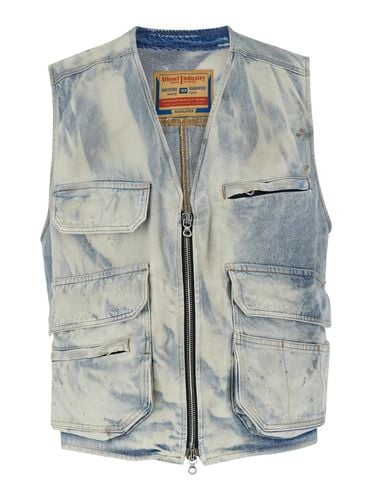 Diesel D-samp-s V-neck Denim Vest - Diesel - Modalova