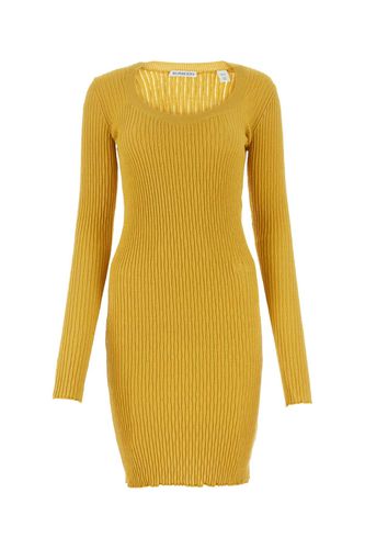 Mustard Stretch Wool Blend Dress - Burberry - Modalova