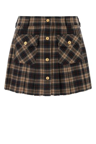 Miu Miu Embroidered Wool Mini Skirt - Miu Miu - Modalova