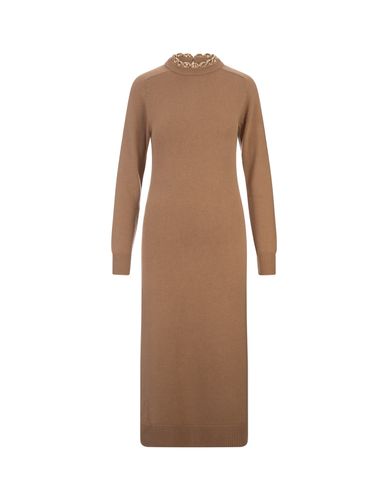 Camel Wool And Cashmere Long Dress With Chain - Paco Rabanne - Modalova