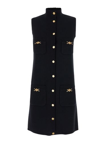 Mini Sleeveless Dress With Medusa Detail In Knit Woman - Versace - Modalova