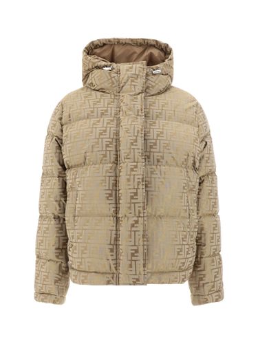 Embroidered Cotton Blend Down Jacket - Fendi - Modalova