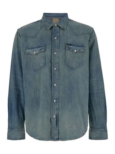 Light Blue Cowboy Style Shirt With Buttons In Cotton Denim Man - Polo Ralph Lauren - Modalova