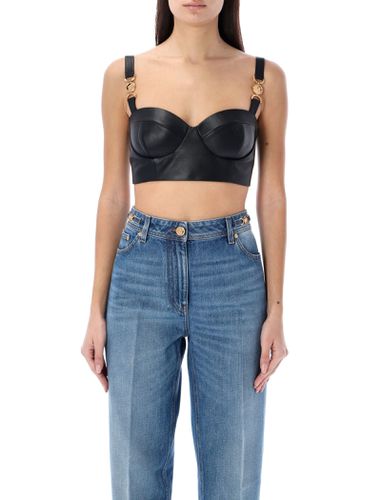 Medusa 95 Leather Bustier Top - Versace - Modalova