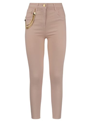 Skinny Jeans With Chain And Stud Charm - Elisabetta Franchi - Modalova